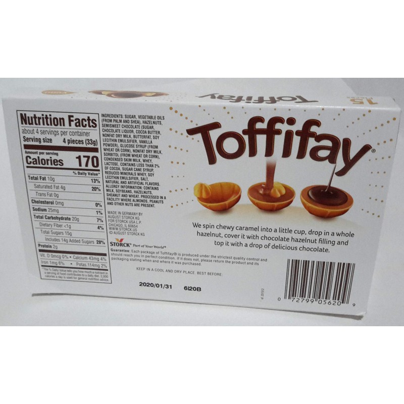 Storck Toffifay, A Whole Hazelnut, Caramel Hazelnut Cream, Chocolate Candy,