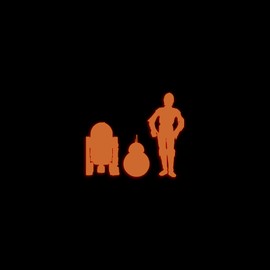 Star Inspired Movie Character Space Droids Glow in The Dark Sticker Decal for Phone Tablet Laptop Car Truck Window | 5" Sticker | Orange