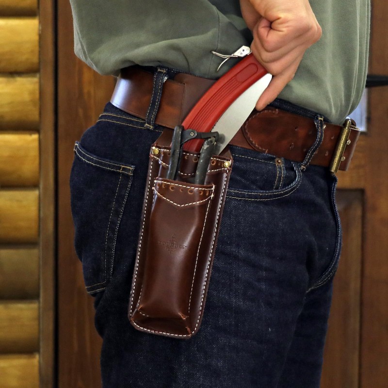Tourbon Leather Garden Pruning Shears Folding Saw Double Holster Gardening