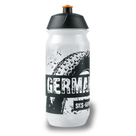 SKS GERMANY Small Team Germany Drinking Bottle, 500 ml, in Sporty Design, Accessories for all Standard Bottle Holders, Leak-Proof Push-Pull Valve, Ergonomic Shape, Removable Lid