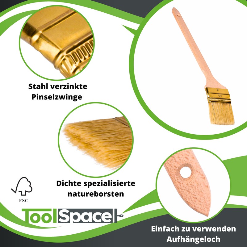 ToolSpace Curved Calorie Binding Brush, Radiator Brush, Width 63 mm,