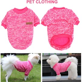 HuaLiSiJi Dog Jumper - Fleece Inside, Soft Cozy, Vibrant Rose Red, XX-Large