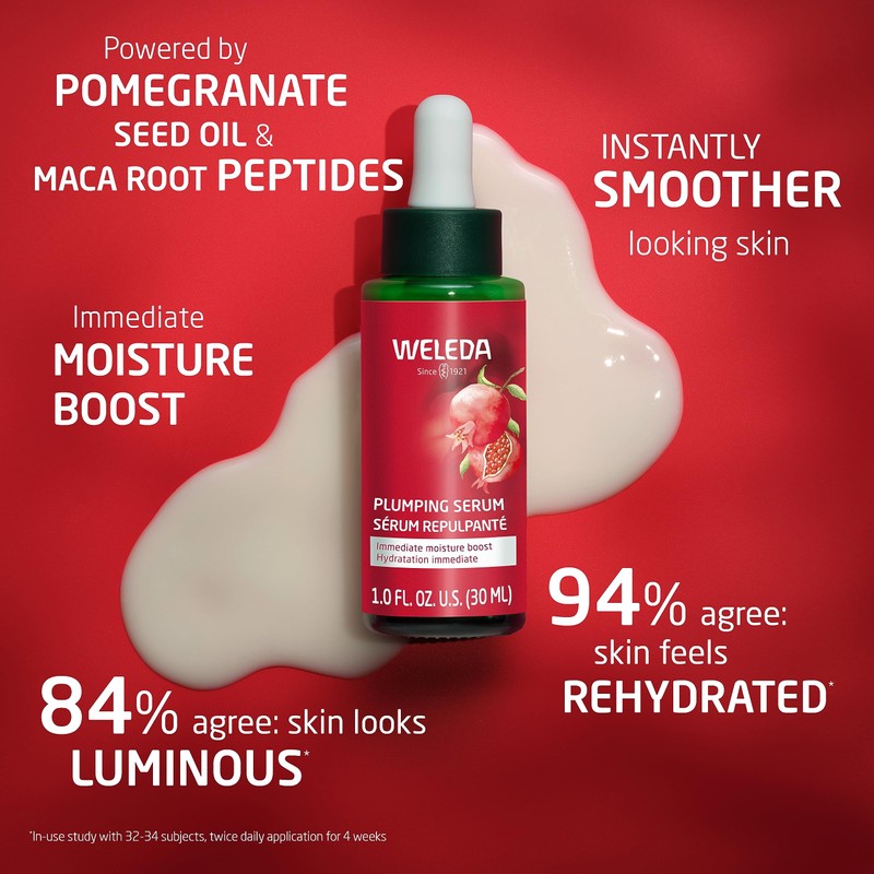 Weleda Face Care Plumping Serum, Plant Rich Serum with Peptides