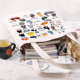 PYOUL Bunny Lover Gift Type of Rabbits Tote Bag Bunnies Owner Handbag Rabbit Lover Gift Rabbit Fan Gift (Type of Rabbits T)