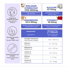 450 Capsules Hydrolysed Collagen with Magnesium XXL Pack (6 Months) Enriched with Calcium and Vitamin C for Skin, Joints, Hair, Muscles, Immune System and More Energy