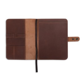 CestAntiQ, Journal Cover, Rustic Leather Journal Cover for Spiral Steno Books, 6 x 9 Leather Handmade top Bound Spiral Notebook Cover, Leather Journal Cover, Refillable Cahier - Tan