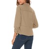 Urban CoCo Women's Ruched Sleeve Lightweight Thin Chiffon Blazer, Camel,