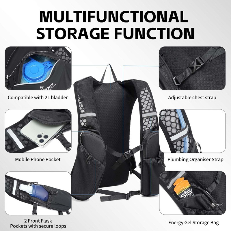 Lightweight running backpack, running vest, phone holder, hydration backpack, marathon