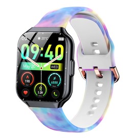 Tznzxm Replacement Bands Compatible with CASCHO Smartwatch P98, Fashion Adjustable Soft Silicone Colorful Pattern Quick Release Waterproof Wristband Straps for CASCHO P98 1.96" Smartwatch