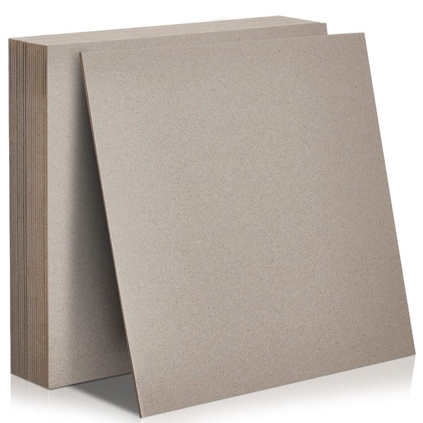 20 Pcs Book Board, Binders Board Chipboard Designer Bookboard Kraft Heavy Duty Chipboard Sheets Bookbinding Supplies for Book Binding Cover (Gray, 12 x 12 Inch 70PT)