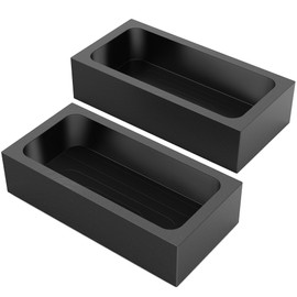 Nelyrho 2-Pack 2.2lbs Graphite Ingot Molds, High-Purity Casting Molds for Gold, Silver, Copper, Aluminum, and Brass, Heat Resistant Up to 2000 Degrees