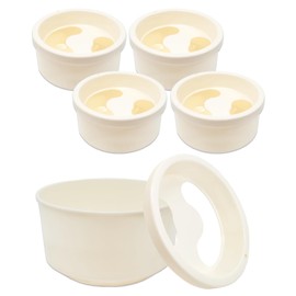 Beauticom Manicure Bowls Nail Art Hand Soak Treatment Bowls (ROUND WHITE BOWL, 5 Pieces)