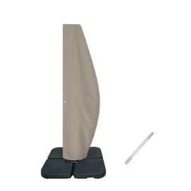 Garden Balsam Patio Umbrella Cover for 12FT to 14FT Offset Umbrella, Water Resistant, Curved Cantilever and Straight Pole Parasol Outdoor Umbrellas Cover with Zipper and Rod