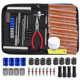 Tire Repair Kit, 68pcs Heavy Duty Tire Plug Kit Universal Flat Tire Puncture Repair Kit for Car, Motorcycle, Truck, SUV, RV, ATV, Tractor, Trailer, Jeep Tubeless Tire Repair Tools with 30 Tire Plugs