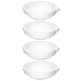 QWORK Ceramic Crucible Bowl, 4 Pcs Quartz Melting Dishes Pot for Melting Casting Refining Gold Silver Brass Alloy, 250g