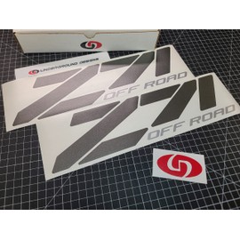 Z71 Off Road Chevy Fender Decal Tailgate Sticker 15" (Metallic Charcoal & Silver)