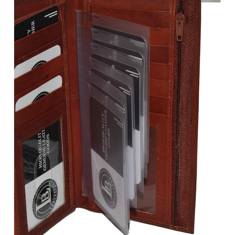 LB LEATHERBOSS Plastic Secretary Inserts for Long Wallets- 6 Pages