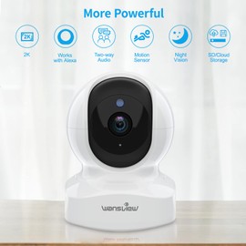 wansview wansview WiFi IP Baby Camera, 2K Wireless Home Security Camera Indoor for Baby, Elder, Pet Camera Monitor with Real-time Alert, 2-Way Audio Night Vision Pan Tilt Zoom, Works with Alexa Q5