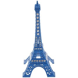 Taotenish Eiffel Tower Figurine Metal Paris Eiffel Tower Figurine Statue as Jewelry Stand Holder Vintage Model Decor - Royal Blue