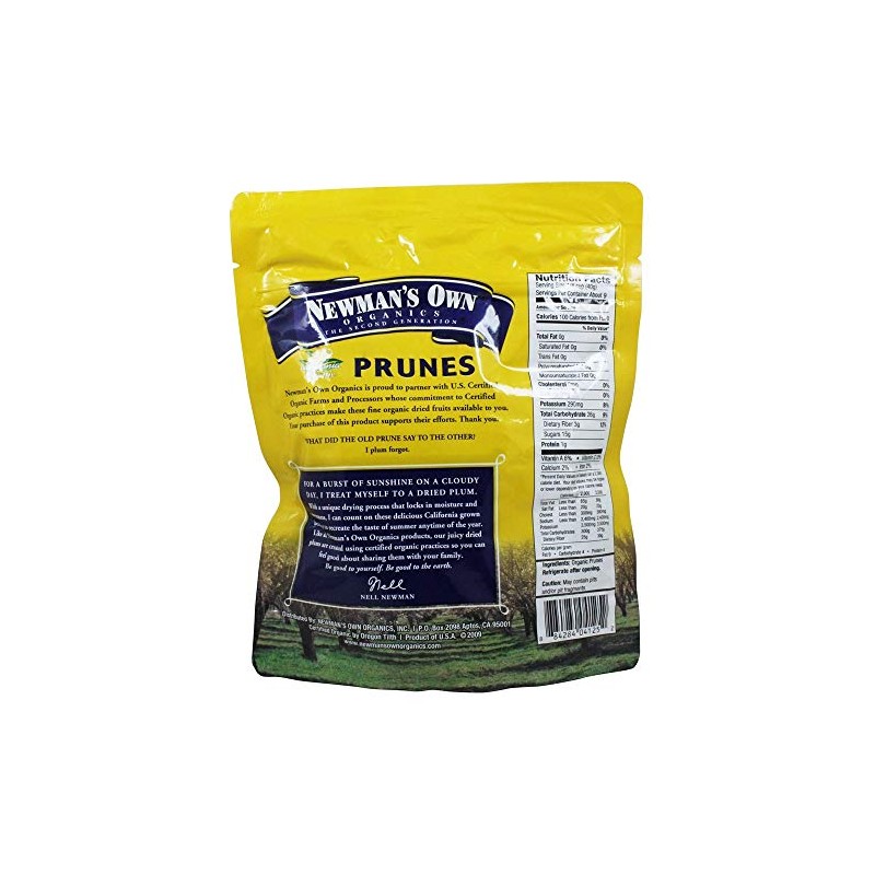 Newman's Own Organics California Prunes, 12-Ounce Pouches (Pack of 6)