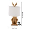 WPORDE Rabbit Table Lamp for Bedroomm, Resin Desk Light Golden