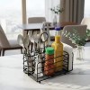Organizador de Cubiertos y Servilletas Royal Haus - Acero Inoxidable, 5 Compartimentos