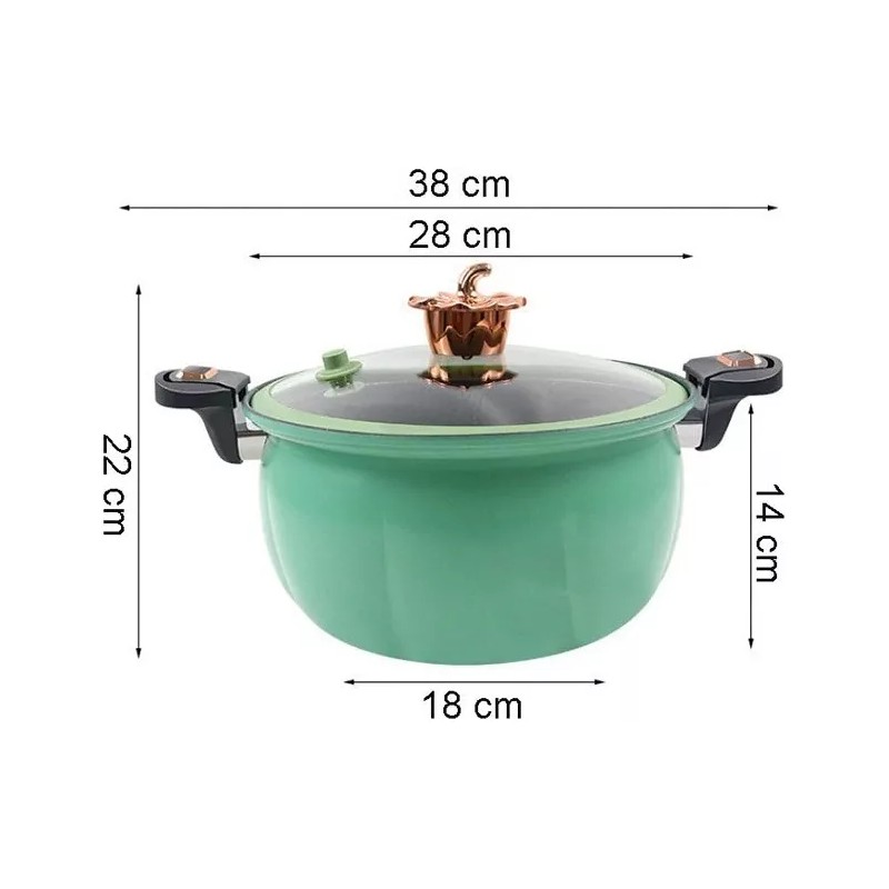 Eco R Olla Vaporera Antiadherente Micro Presión Horno 22cm Cocina