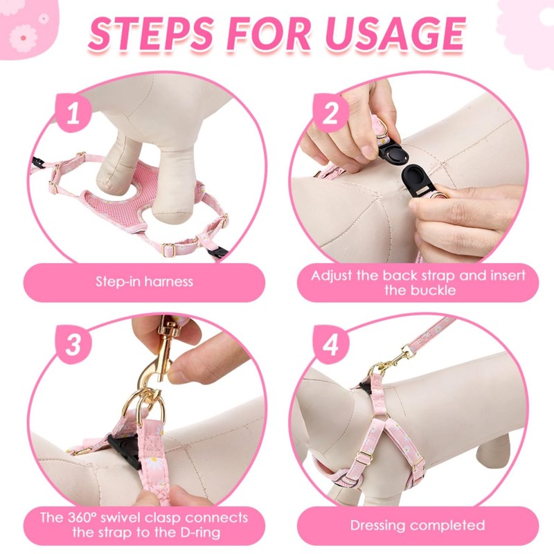 SlowTon No Pull Dog Harness with Leash - Adjustable Breathable