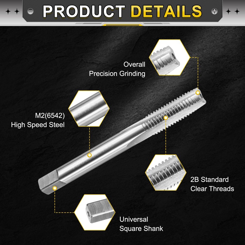 sourcing map Hand Taper Tap 3/8-20 BSF 2B Thread Taper