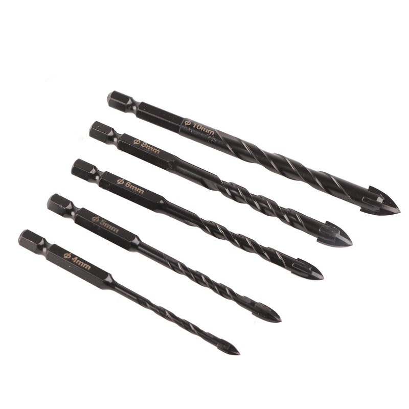 Twist Drill Set Wall Triangular Drill Bits 4MM 5MM 6MM
