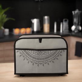 kwmobile Funda Compatible con Tostadora de 2 rebanadas - Cubierta de Tela Antimanchas para tostadora de Pan - Sol hindú