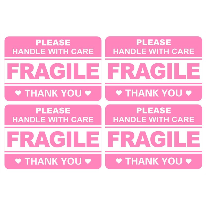Fragile Sticker,200pcs 2x3 Pink Fragile Sticker for Boxes,Cartons Shipping