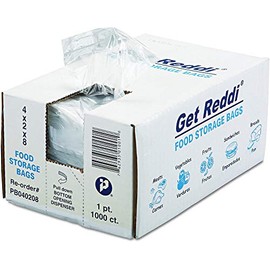 Inteplast PB040208 1 pt Capacity, 8 Length x 4 Width x 2 Gusset, Food and Utility Poly Bag ((Two Pack) of 1000)