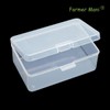 2 Pack Rectangle Plastic Clear Storage Containers Box, Small Clear