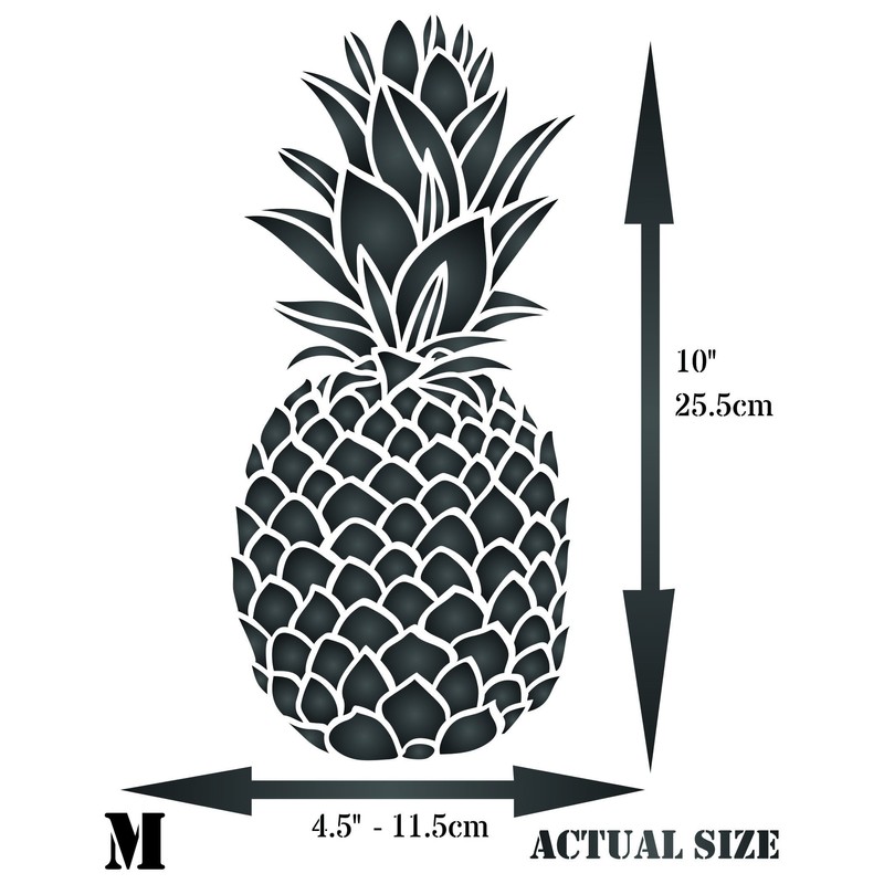 Pineapple Stencil, 4.5 x 10 inch - Fruit Vegetable Kitchen