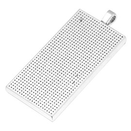 DIYEAH 10pcs Rectangle for Antique Silver Crafts Pendant DIY Photo Vintage Blanks Jewelry Trays Alloy