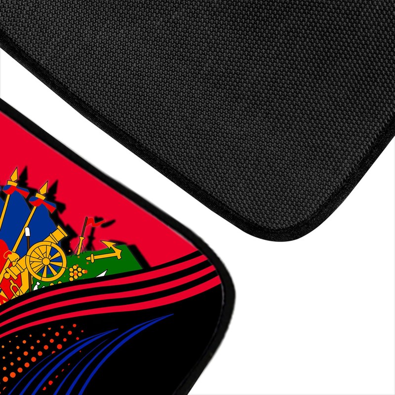 Auto Floor Mat Set of 4, Haitian Flag Pattern Car