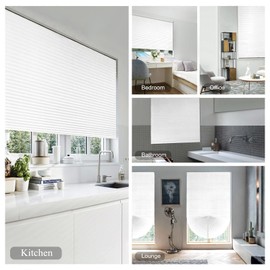 Cordless Blackout Pleated Fabric Shade Window Shades Blinds Darkening Temporary Light Filtering Pleated Paper Shade Easy to Install and Cut for Home Bedroom Office