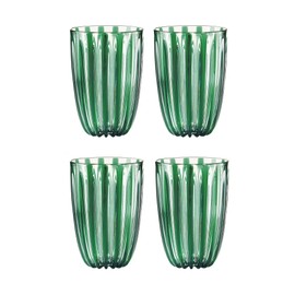 Guzzini Set of 4 Drinks Turtleneck 12390069 Clear Emerald Green Organic Plastic 470cc