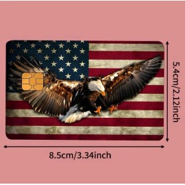 YOURSOCREATION Eagle USA FLAG Patriotic Credit Debit Card Skin Cover Sticker 1PC