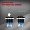 DaierTek 12V 19mm Momentary Horn Push Button Switch Black Metal