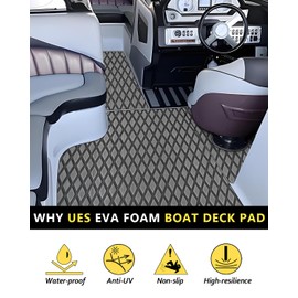 KT GuoMei 94.5"X43.31" Tiny Diamond Patterns EVA Self-Adhesive Boat Decking Boat Flooring Non-Skid mat for Decorate Yacht Pool etc (Tiny Diamond Patterns, Dark Grey and Black, 94.5"X43.31")
