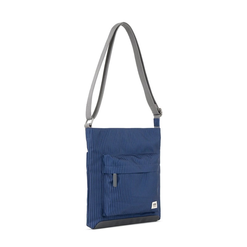 ROKA London Kennington B Dark Wash Medium Recycled Canvas Crossbody