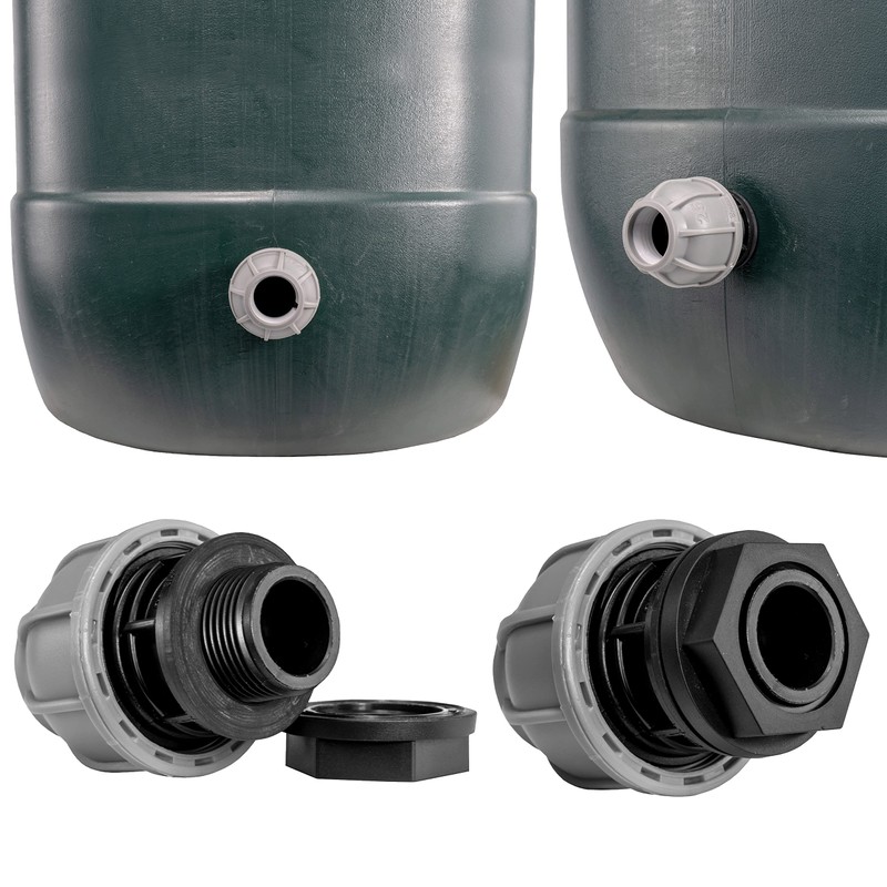 20MM MDPE,Waterbutt/Water Storage Tank oulet Fitting with nut & washers