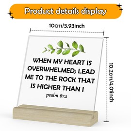 Christian Bible Verse Gifts Acrylic Plaque with Stand Inspirational Scripture Gifts Religious Encouragement Gifts for Friend Sister Mom Prayer Room Decor Faith Keepsake for Christmas Birthday