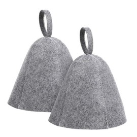 NT-ling Sauna Hat for Women Men,2PCS Hat Made of Wool,Ergonomi Felted Cap for Women and Men,Steam Bath Room Accessories Felt Heat Dry Headrest,Steam Room Essential Parts(Grey)