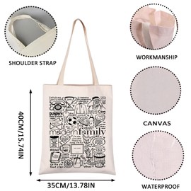 VAMSII Modern TV Show Fans Gift Modern TV Show Inspired Gift Modern TV Show Merchandise(m family tote)