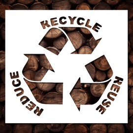 Recycle Stencil Template - Reusable Recycle Sign Stencils for Painting on Wood, Glass, Wall Rock, Walls, Canvas, Glassware, Spray Painting, Airbrushing, Crafts (10x10)