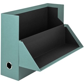 Rössler SOHO Archive Box A4 Storage Box with Lid Cardboard Document Box A4 Box with Lid Storage Box with Lid Cardboard 335 x 95 x 255 mm 1 Piece Colour: Green Blue Opal