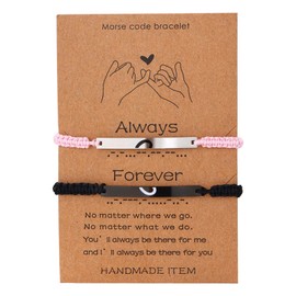 Warmhope Couple Bracelets Matching Empowerment Jewelry Adjustable Inspirational Gifts for Him Her Relationship Goals Anniversary Daily Motivation Tokens, universal size, Brass, no gemstone